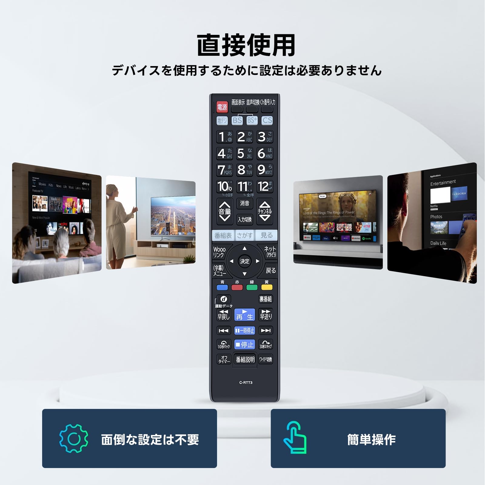Amazon | テレビリモコン C-RTT3 for HITACHI 日立 Woooテレビ
